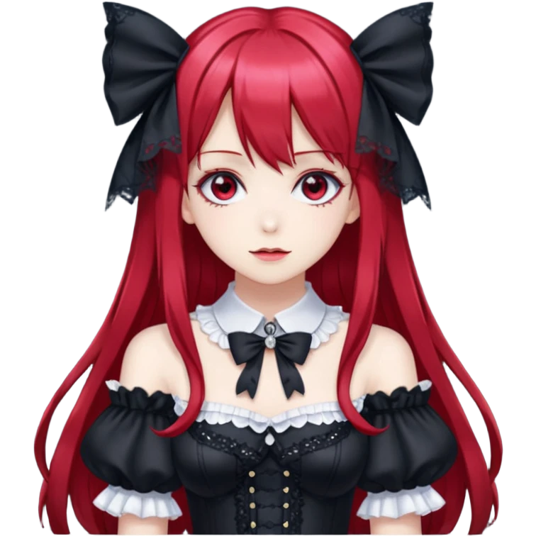 Shiny sparkly glittery Lolita chic beautiful gorgeous elegant cute mature gothic Rias Gremory anime style art emoji