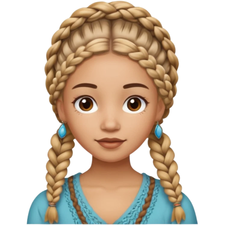 Carmel girl with boho braids  doing skincare emoji