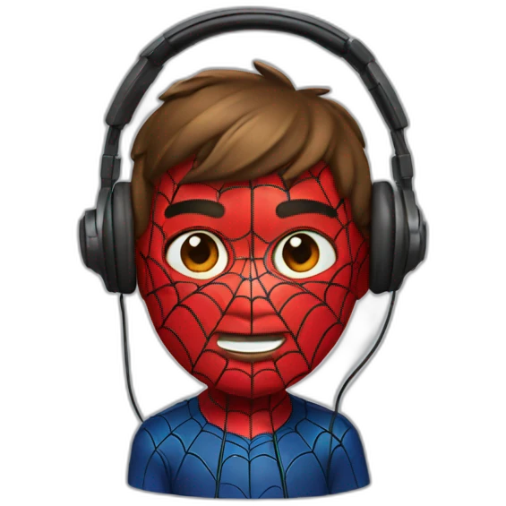 spiderman, headphones emoji