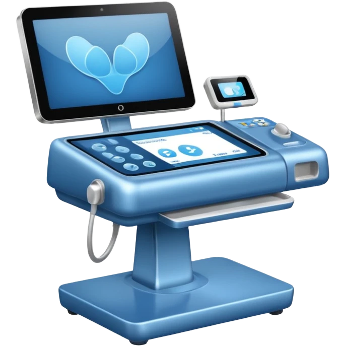 obstetric ultrasound machine, blue emoji