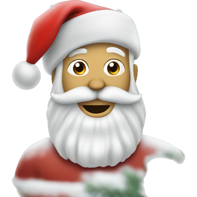 Create a Christmas background with snow and Santa  emoji