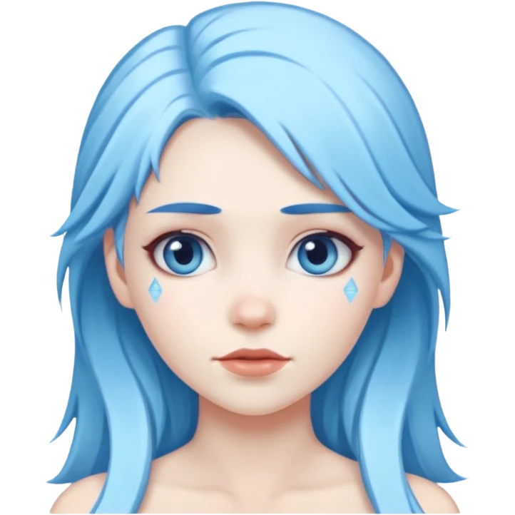 ice queen with icy blue hair emoji