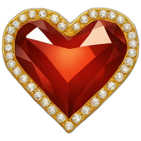 Red heart diamond with gold border emoji