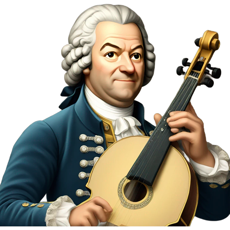 Johann Bach pointing banjo emoji