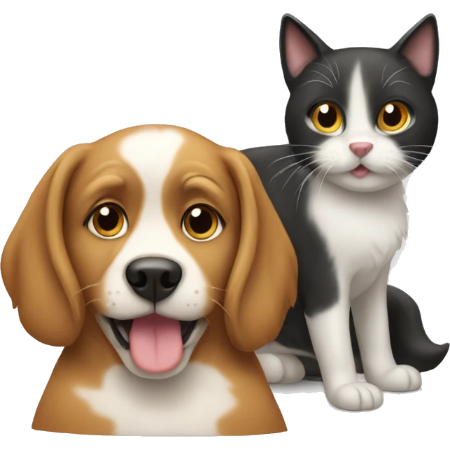 Dog with an cat emoji