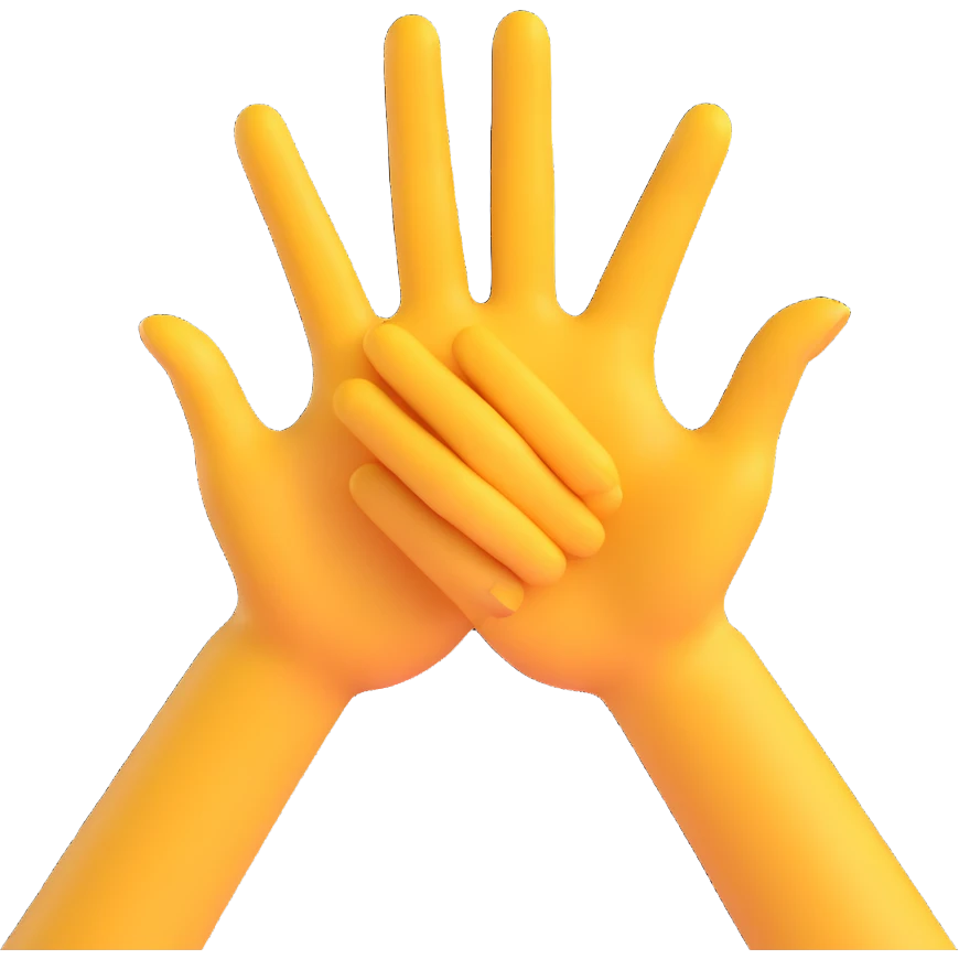 person pawing with hands like an excited dog, energetic, 3D emoji style emoji