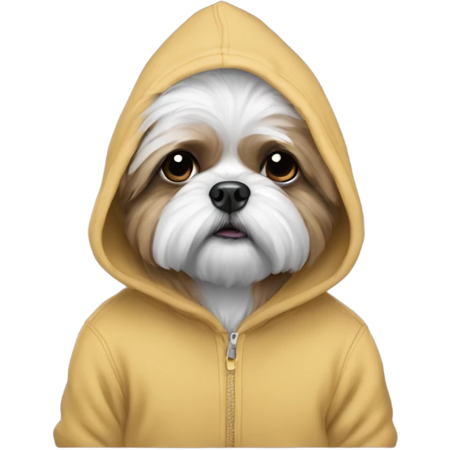 Shitzu wearing hoodie emoji