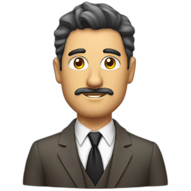 Hombre de traje con cabeza de leon emoji