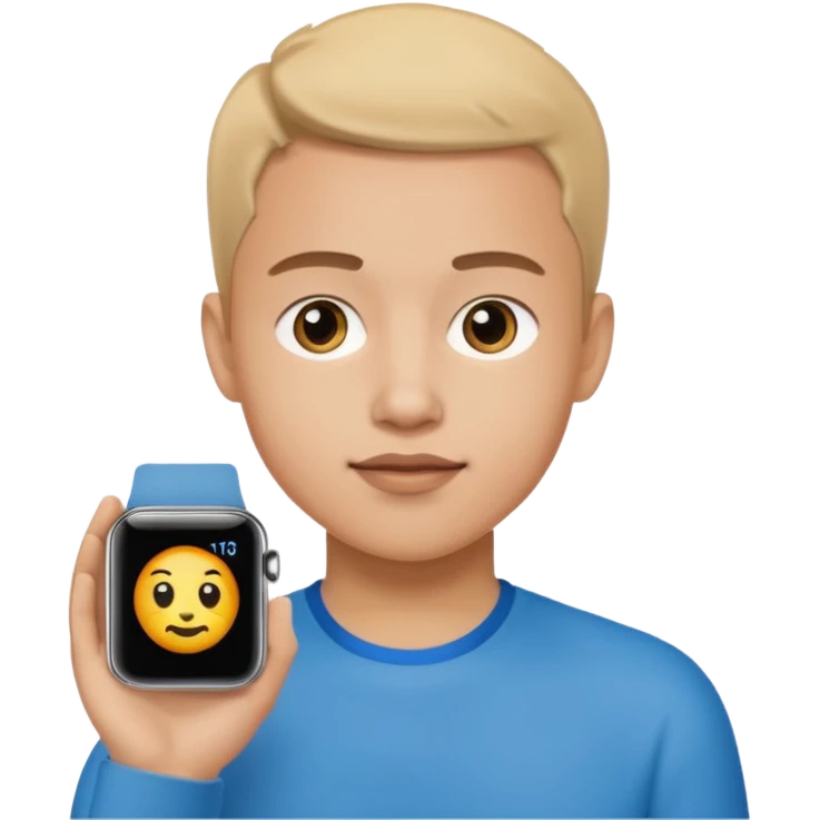 Young person wearing a smartwatch emoji