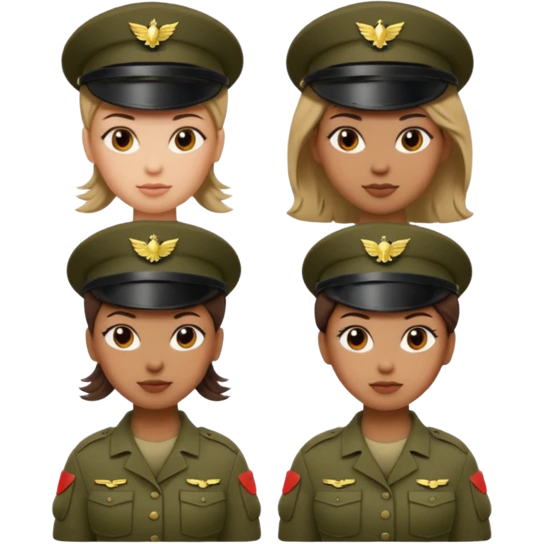 female soldier different hair style emoji