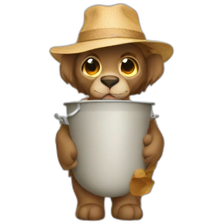 Singe avec un chapeau de pail emoji