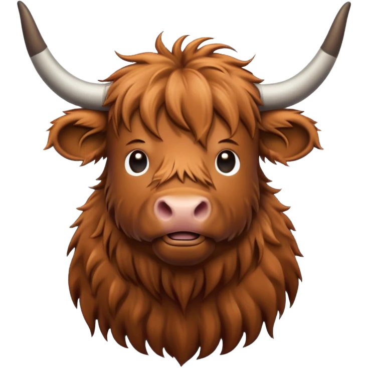  line art highland cow emoji
