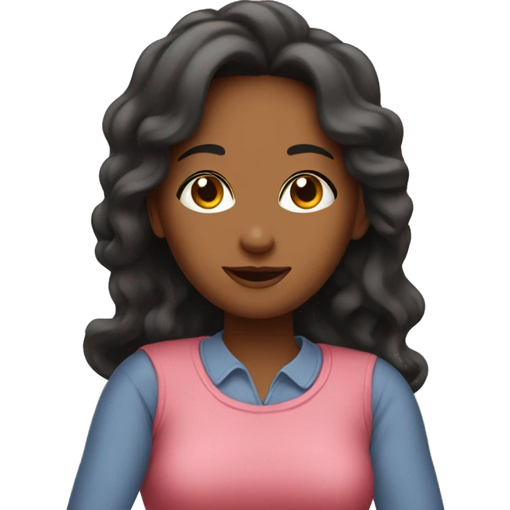 Cute mom with lovs emoji