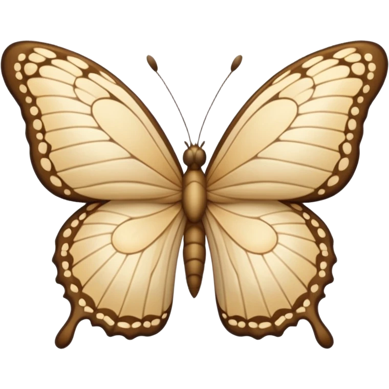 beige butterfly sits sideways emoji