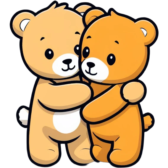 Teddy hugging another teddy emoji