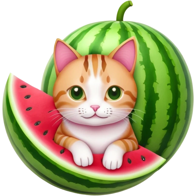 Cat in a watermelon. emoji