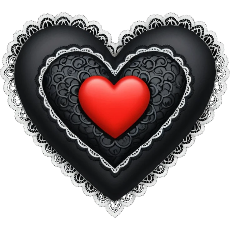 goth themed heart with a black lace pillow emoji