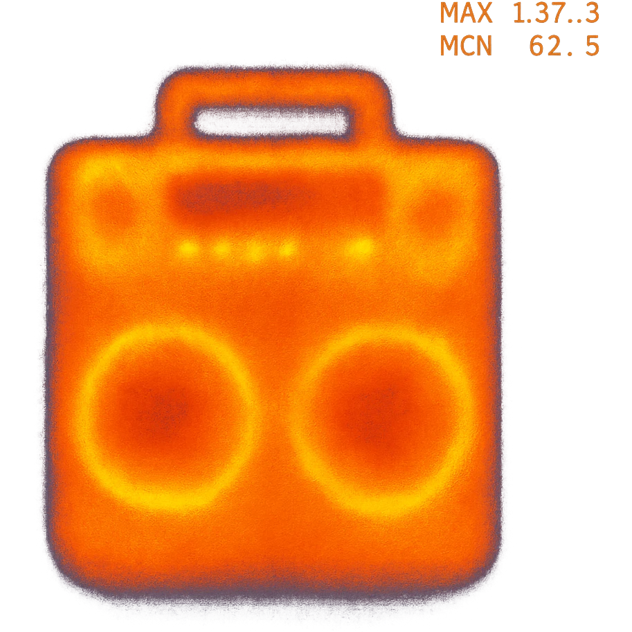 A boombox column emoji