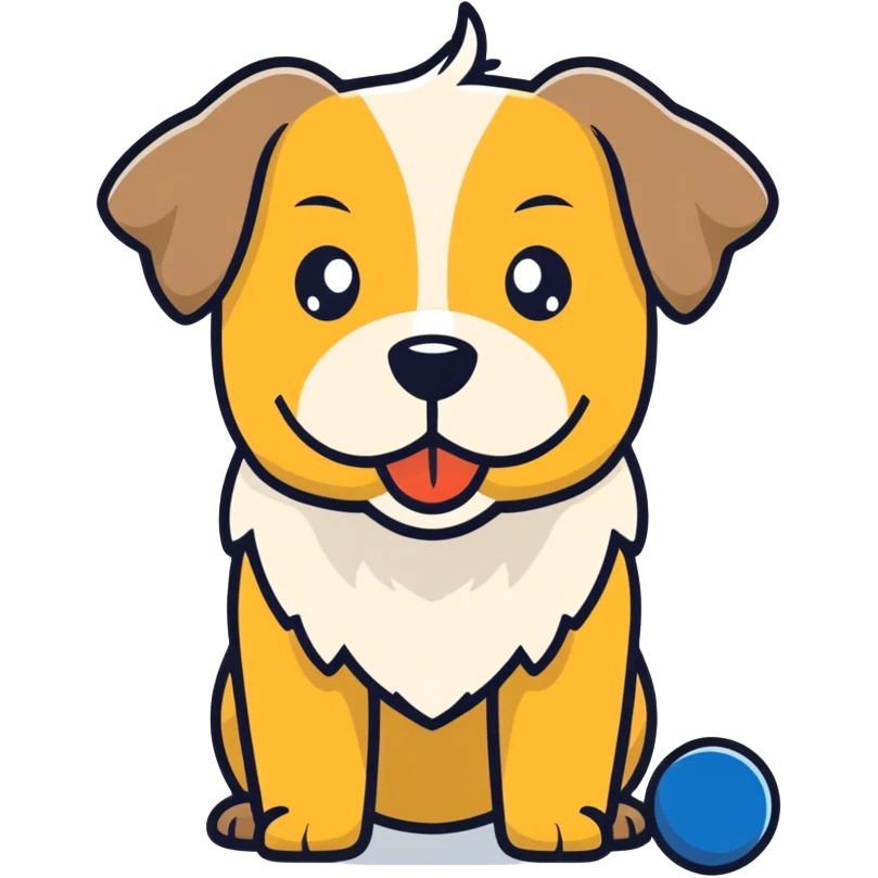Yorkshire with a ball in his mouth emoji