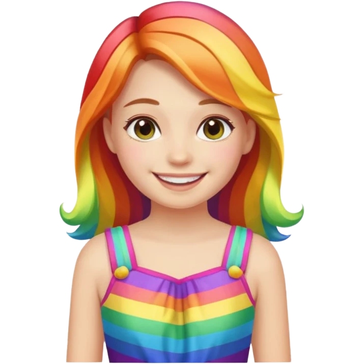 girl with rainbow dress emoji