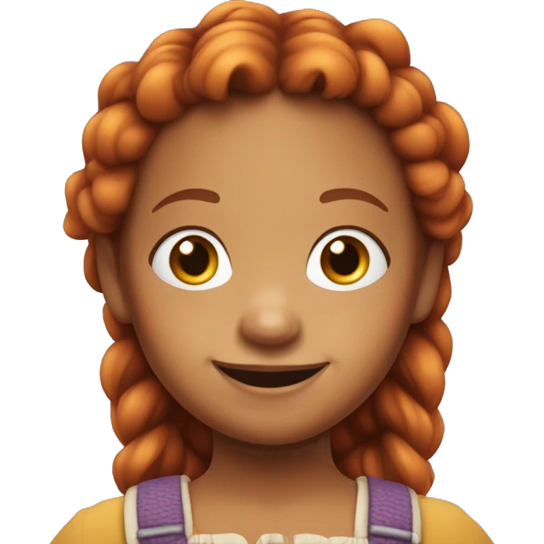 Pippi longstocking smiling with light dark skin and dark eyes, all hair visible emoji