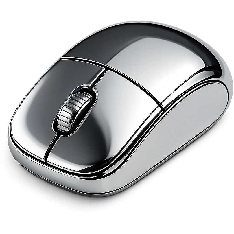 Minimal flat icon of an ergonomic computer mouse, modern and clean design emoji