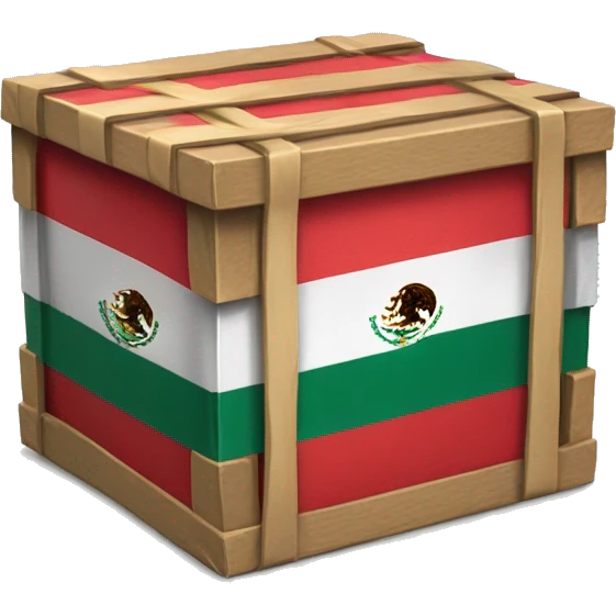 caja de regalo forada con la bandera de México emoji