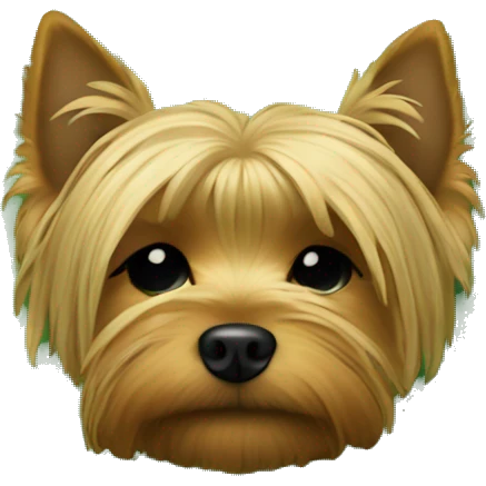 Yorkie dog laying on a green pillow sleeping emoji
