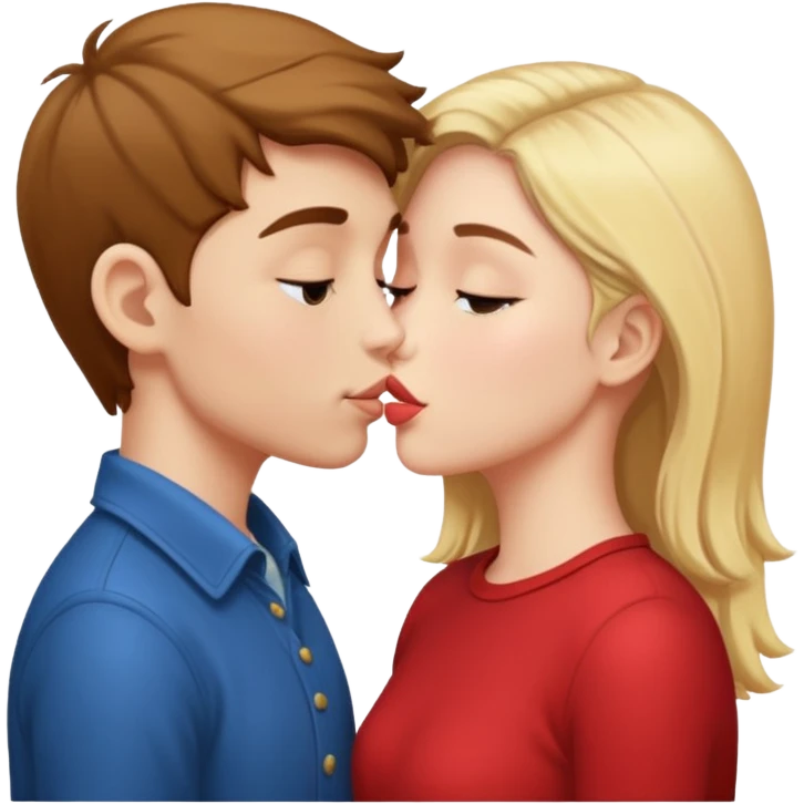 Boy and girl making out emoji