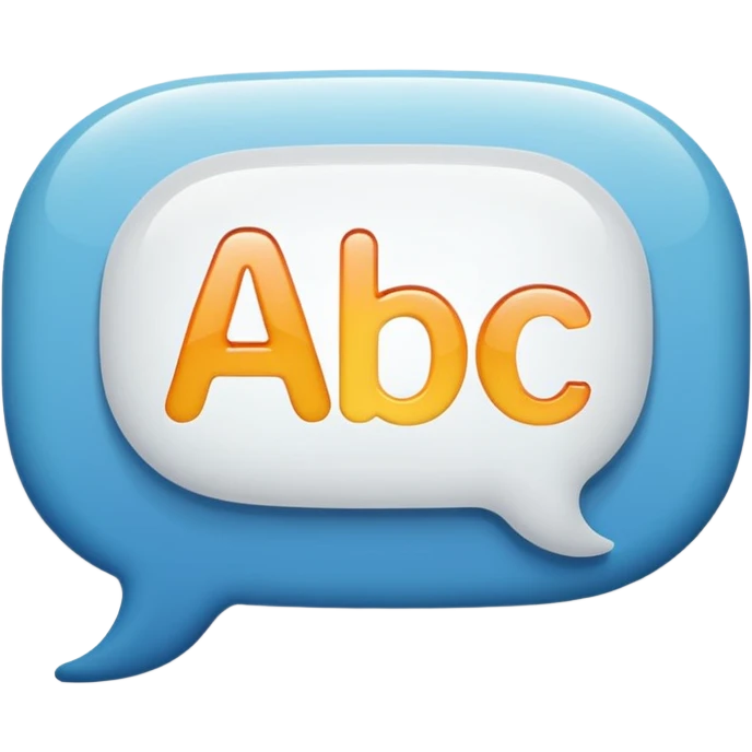 speech bubble with “ABC” inside emoji