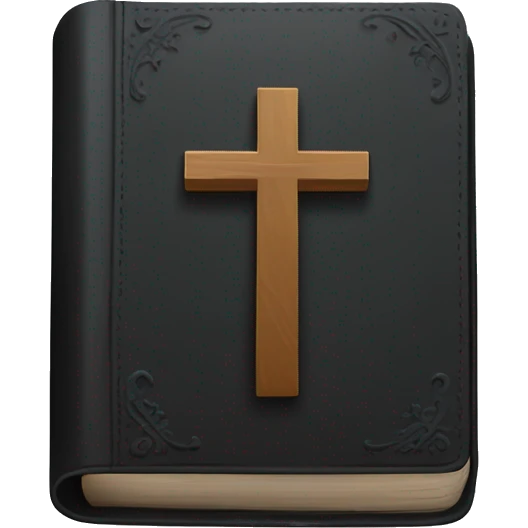 Black Bible with a cross on it emoji