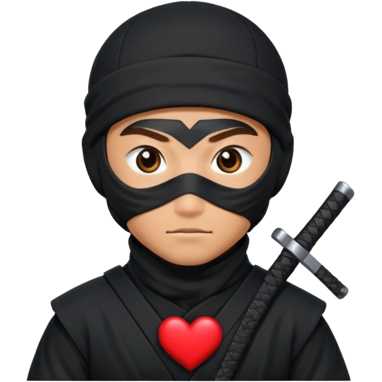 Ninja ojos de corazónes hombre emoji