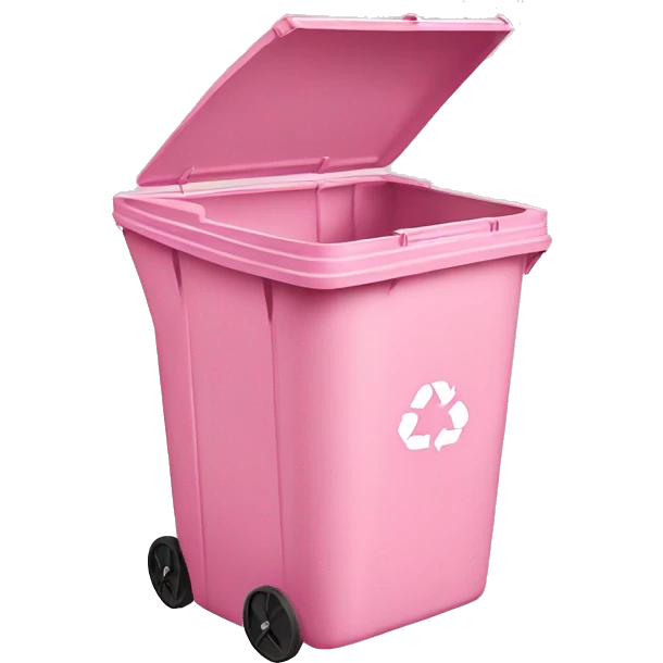 realistic pastel pink recycle bin emoji