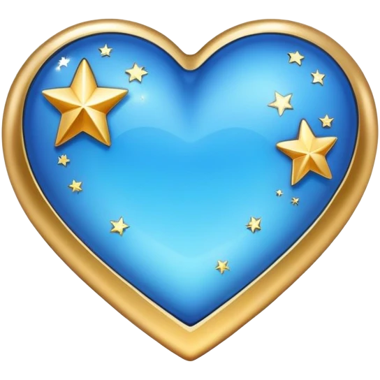 Blue Heart with shiny gold stars  emoji