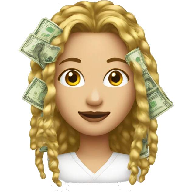 Girls hair made of money emoji