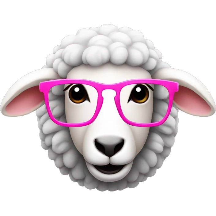 sheep in pink glasses emoji