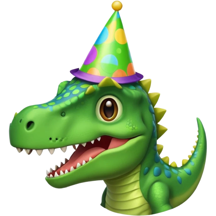 A Dino in a party hat emoji