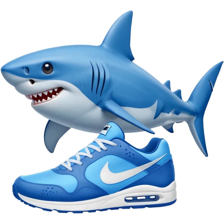 Tralalero Tralala, a shark with 4 legs and blue nike sneakers on each foot emoji
