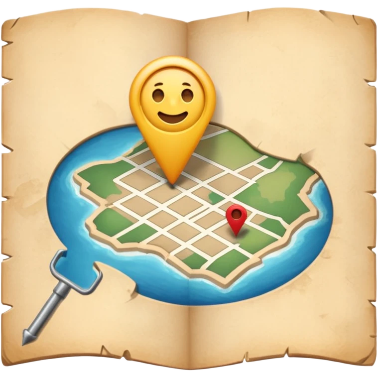 a map with a pin emoji