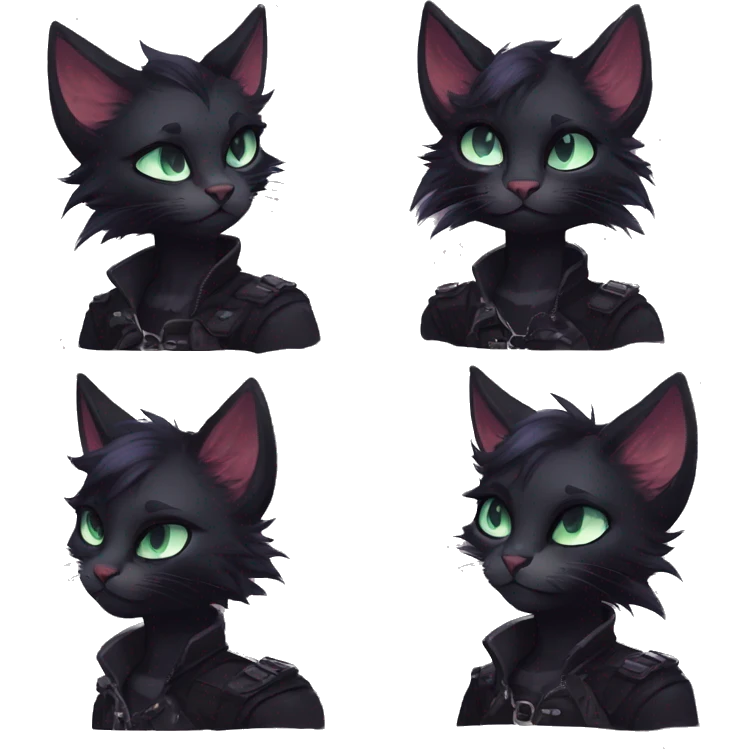 Edgy sharp anthro punk black cat animal furry by Falvie, LiLaiRa, griffsnuff, AngieWolf emoji
