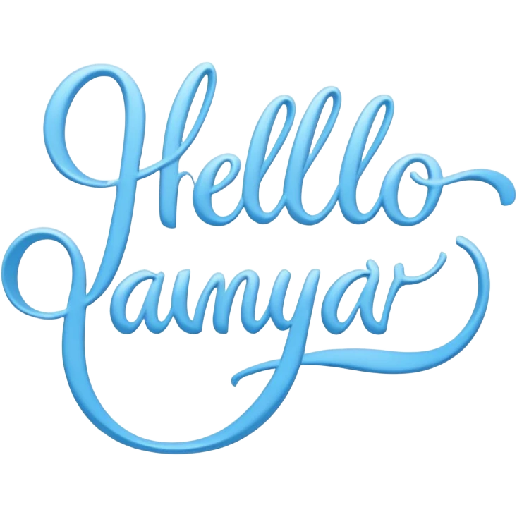 Light Blue “ hello January “ word in cursive emoji