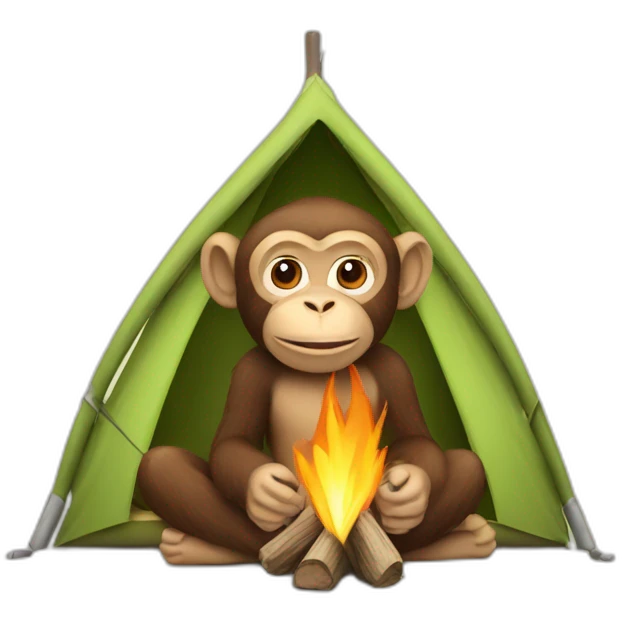 Camping monkey emoji