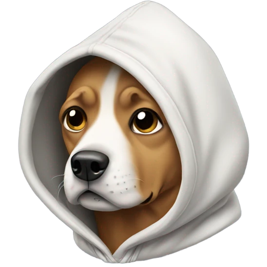 Dog wearing hoodie emoji