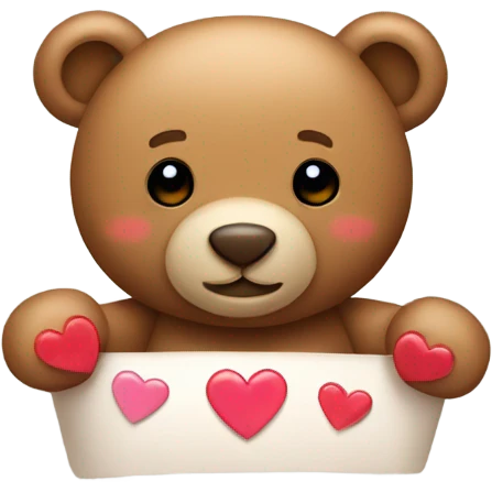 Tedy bear and hearts on him head emoji