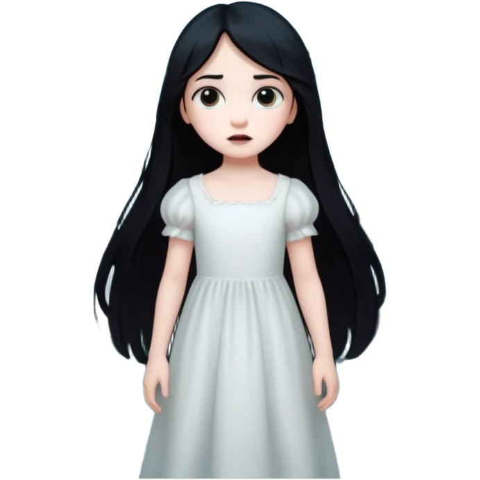 створи емоджі для казки на тему Таємниця зниклих голосів жанр жахастики щось цікавіше більш загадкове створи маленьку дівчинку в лісі з привидами на задній фон привиди мають бути і ліс emoji