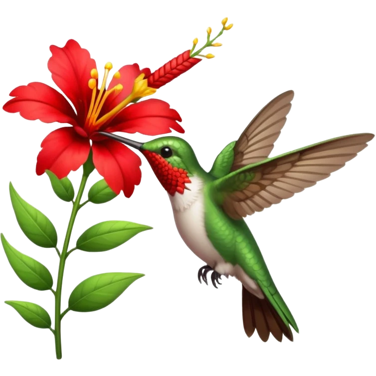 hummingbird drinking nectar from flower emoji