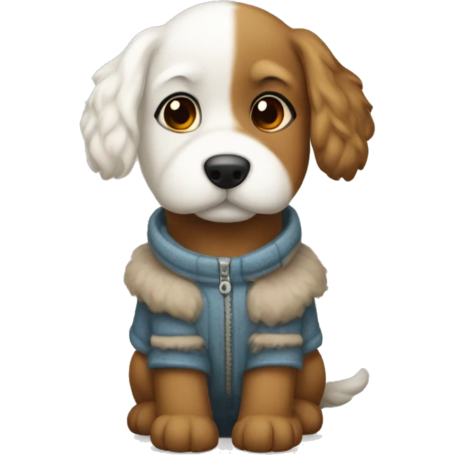 Perro Lanudo Vestido De Invierno emoji