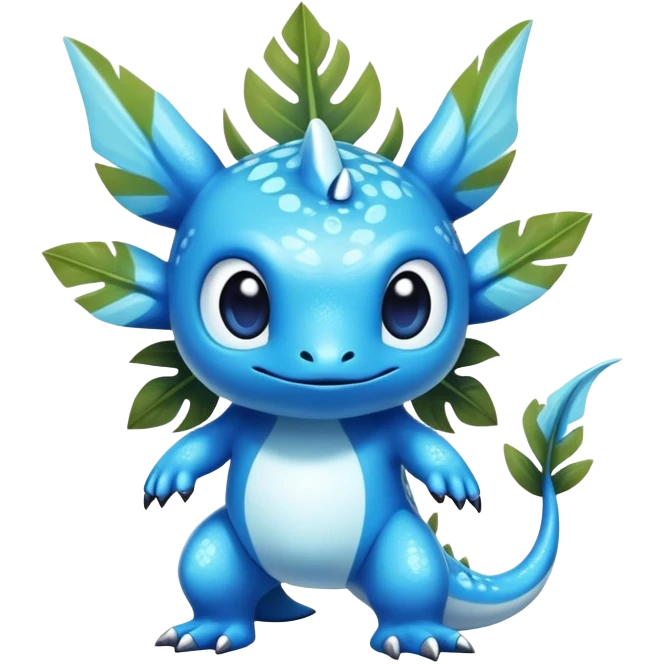 Exotic tropical shiny rare epic cute hydro Fakémon-creature, full body, with random markings emoji
