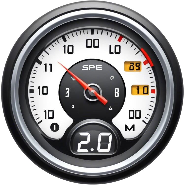 An icon showing a racing game interface, inspired by Grand Turismo. The design features a garage with a selection of high-performance cars, along with race track visuals in the background. Speedometer, lap timer, and other HUD elements add to the excitement. Transparent background emoji