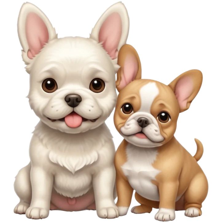 white west terrier and light brown french bulldog emoji